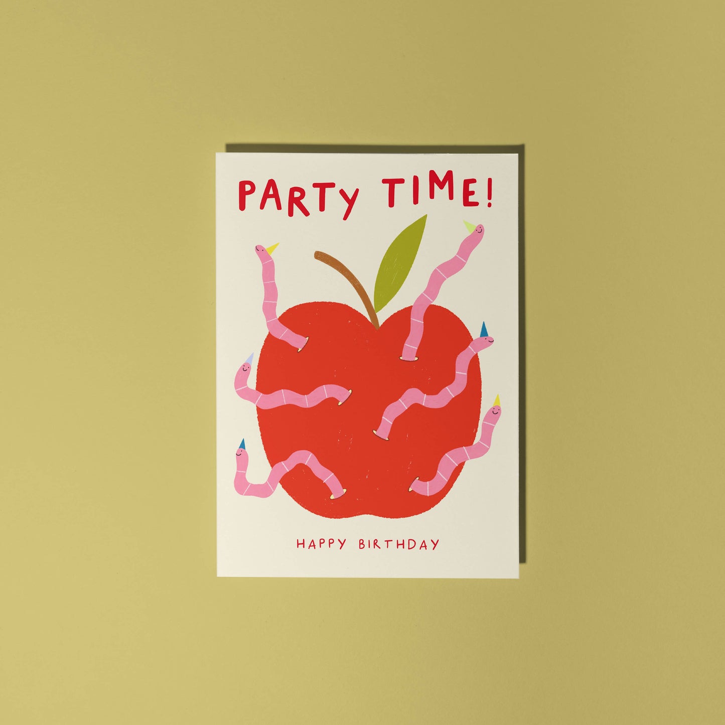 Worm Party Birthday Card