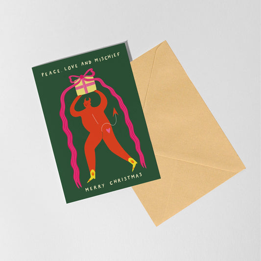 Peace, Love and Mischief Christmas Card