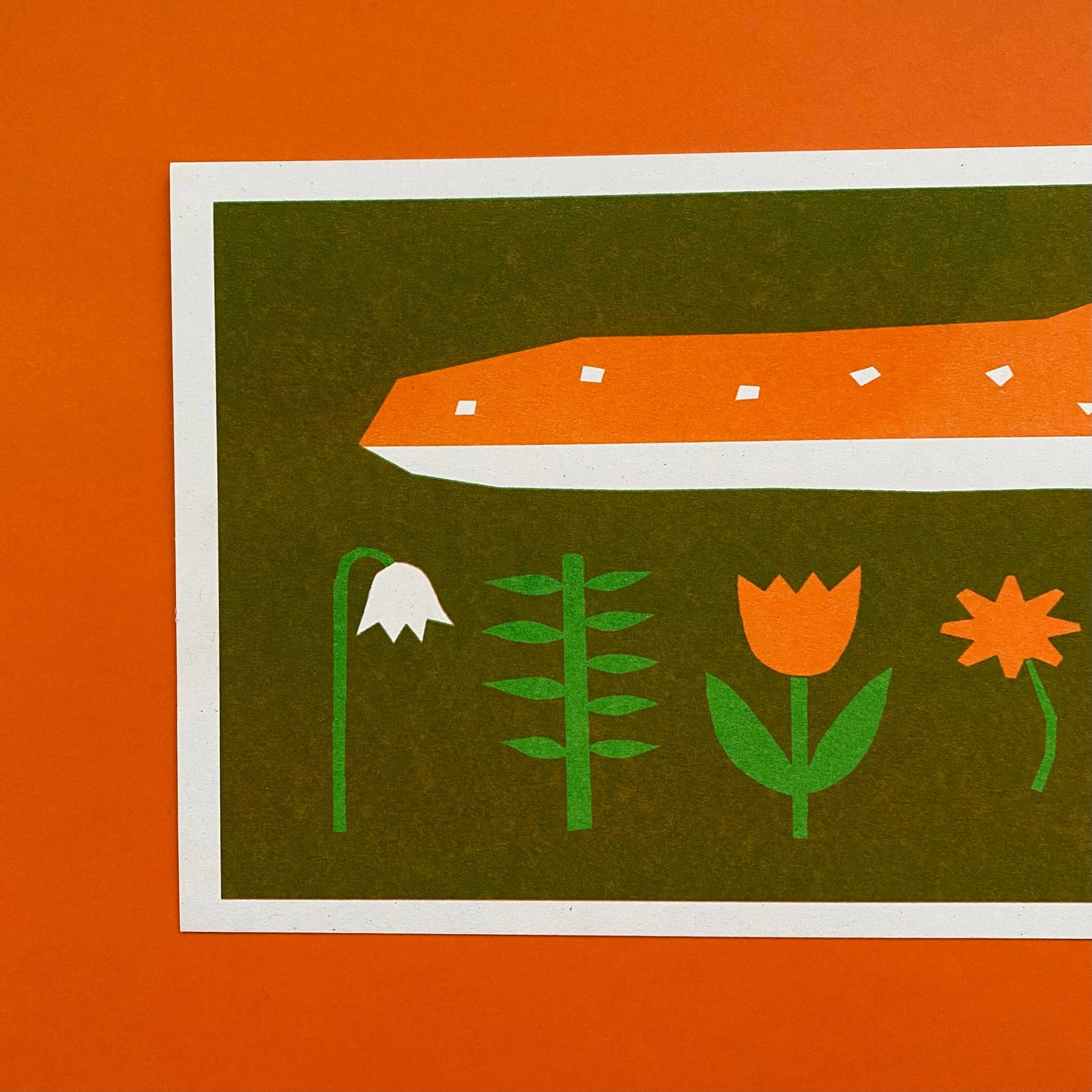 Long 'Mushroom House' Risograph Print
