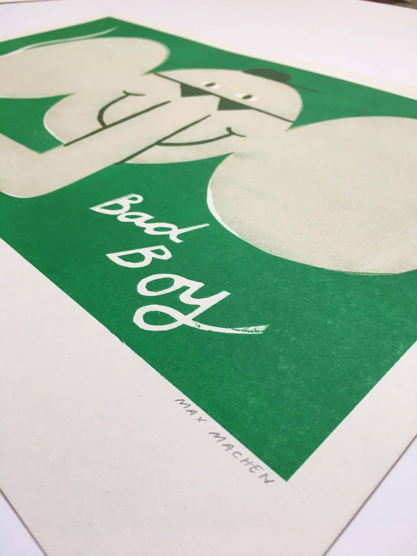 Bad Boy smoking elephant riso print (A3)