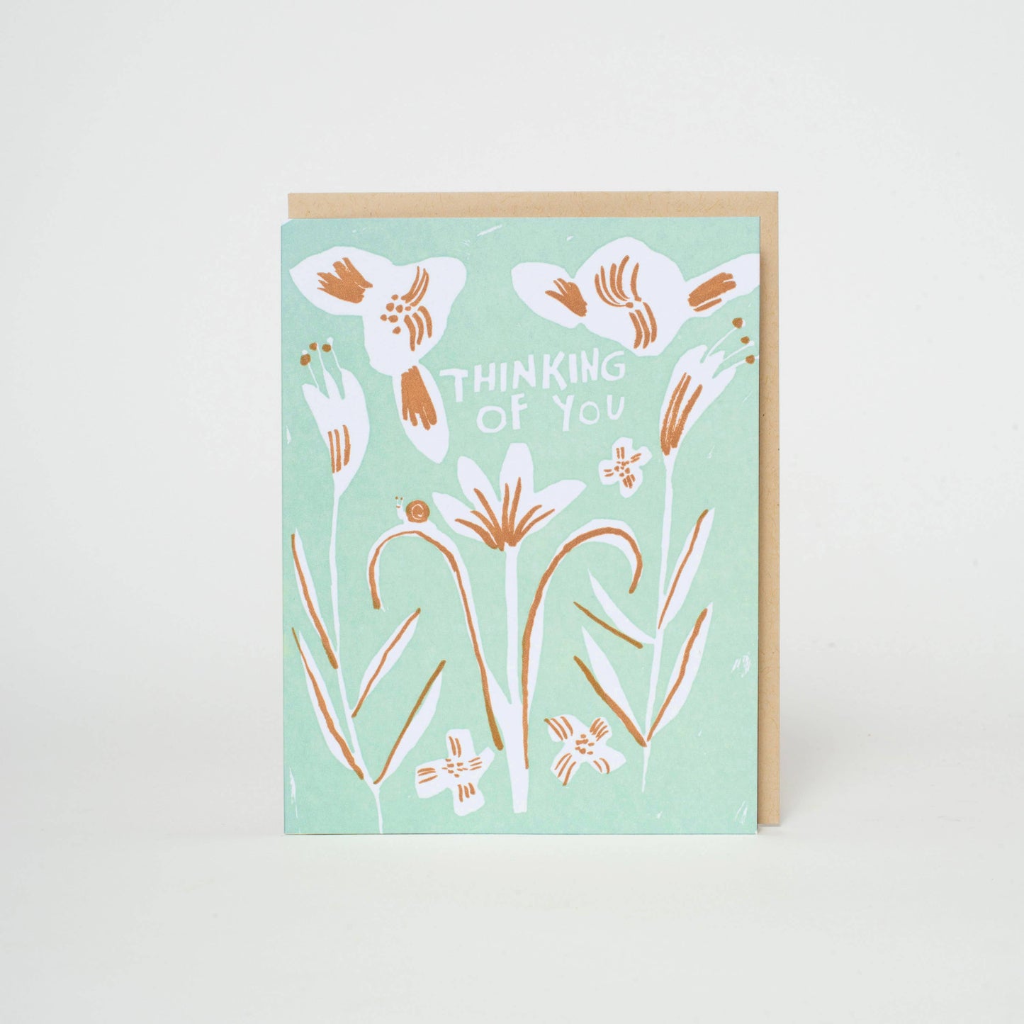 Thinking of You Lilies Letterpress Greeting Card