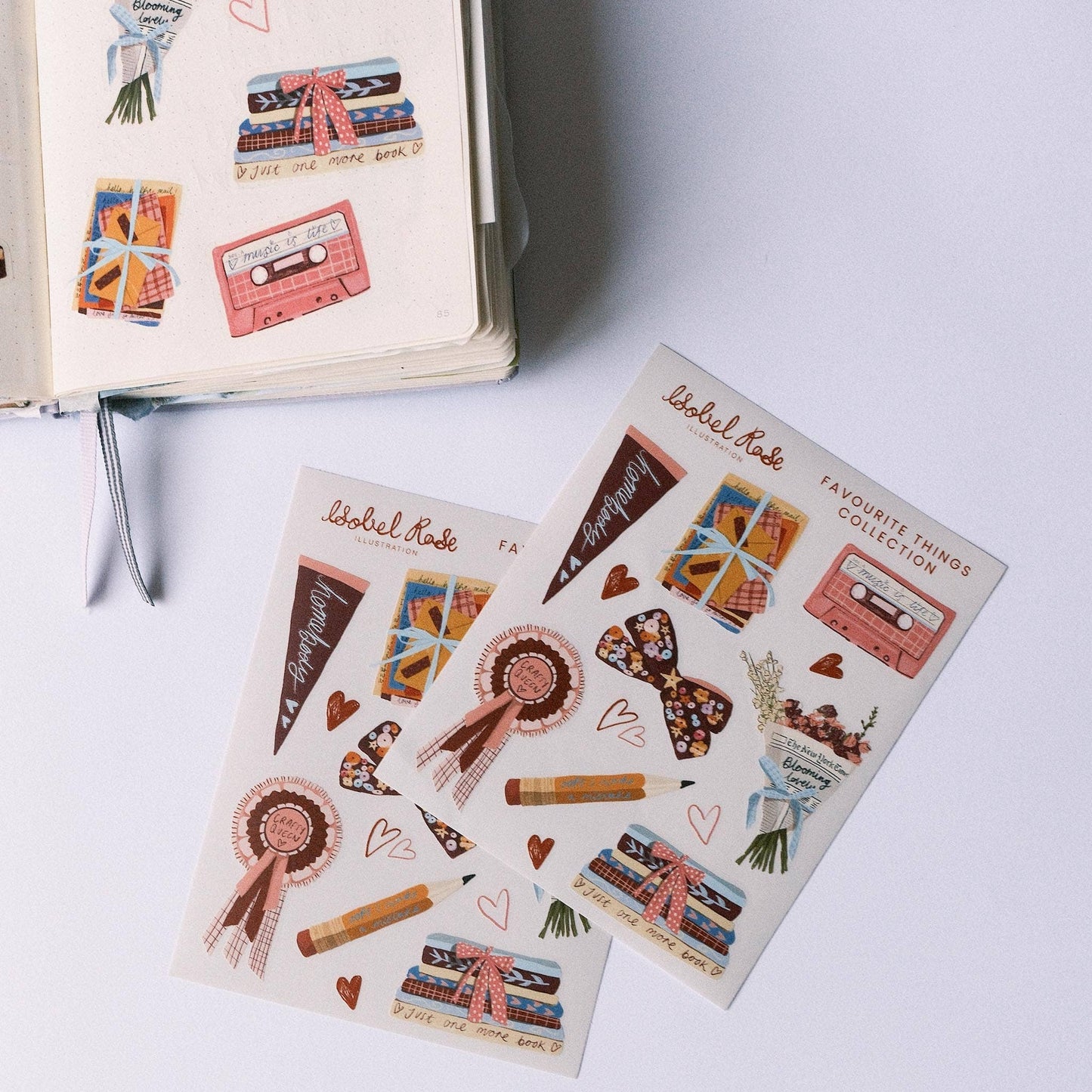 Favourite Things Illustrated Vinyl Sticker Sheet