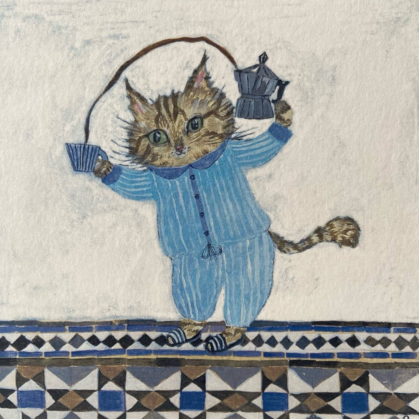 Small square art print -Good Morning Tabby