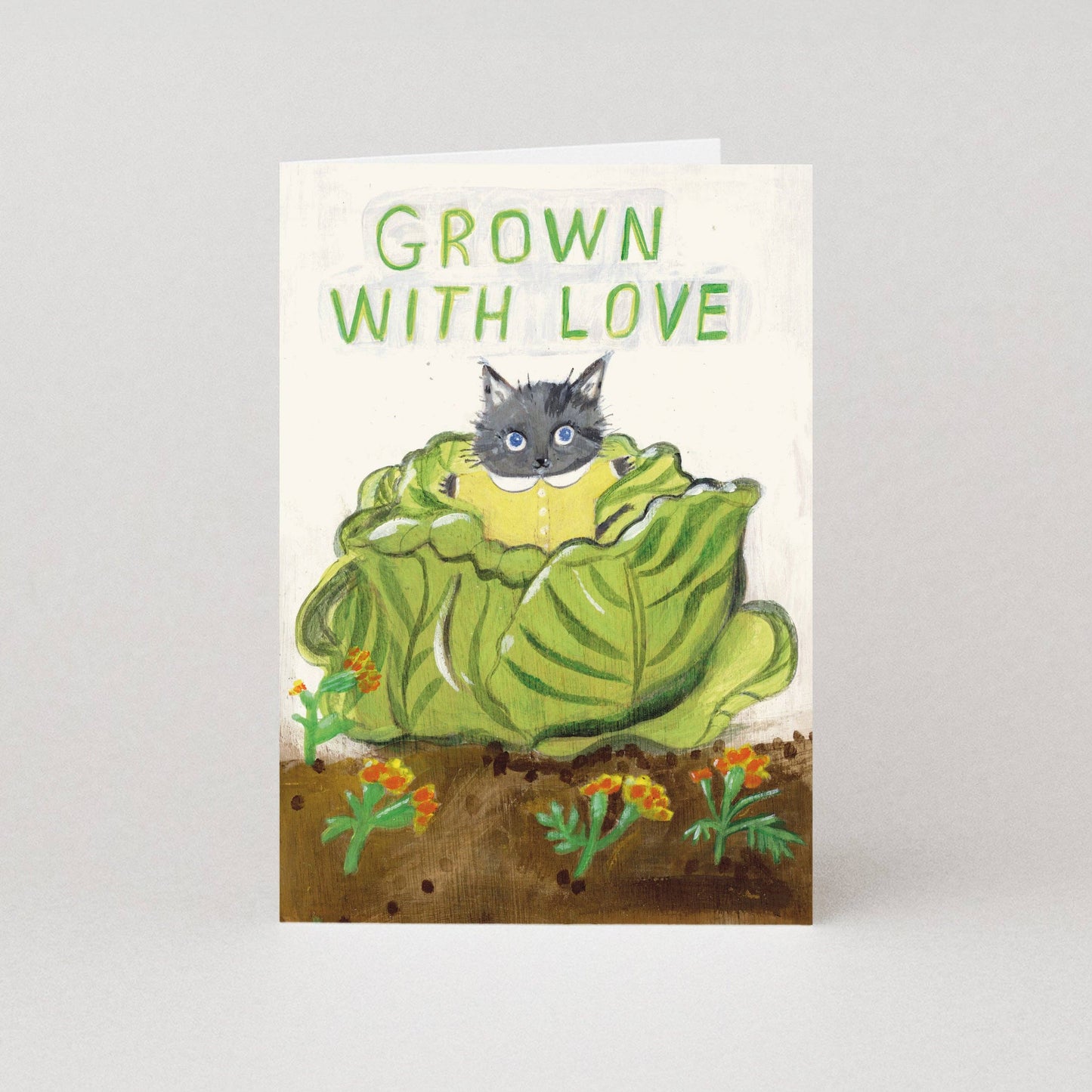 Cabbage New Baby Card - Greetings Card by Moggshop