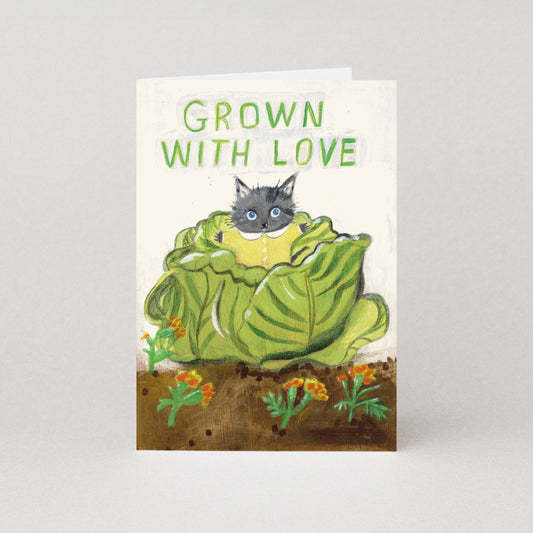 Cabbage New Baby Card - Greetings Card by Moggshop