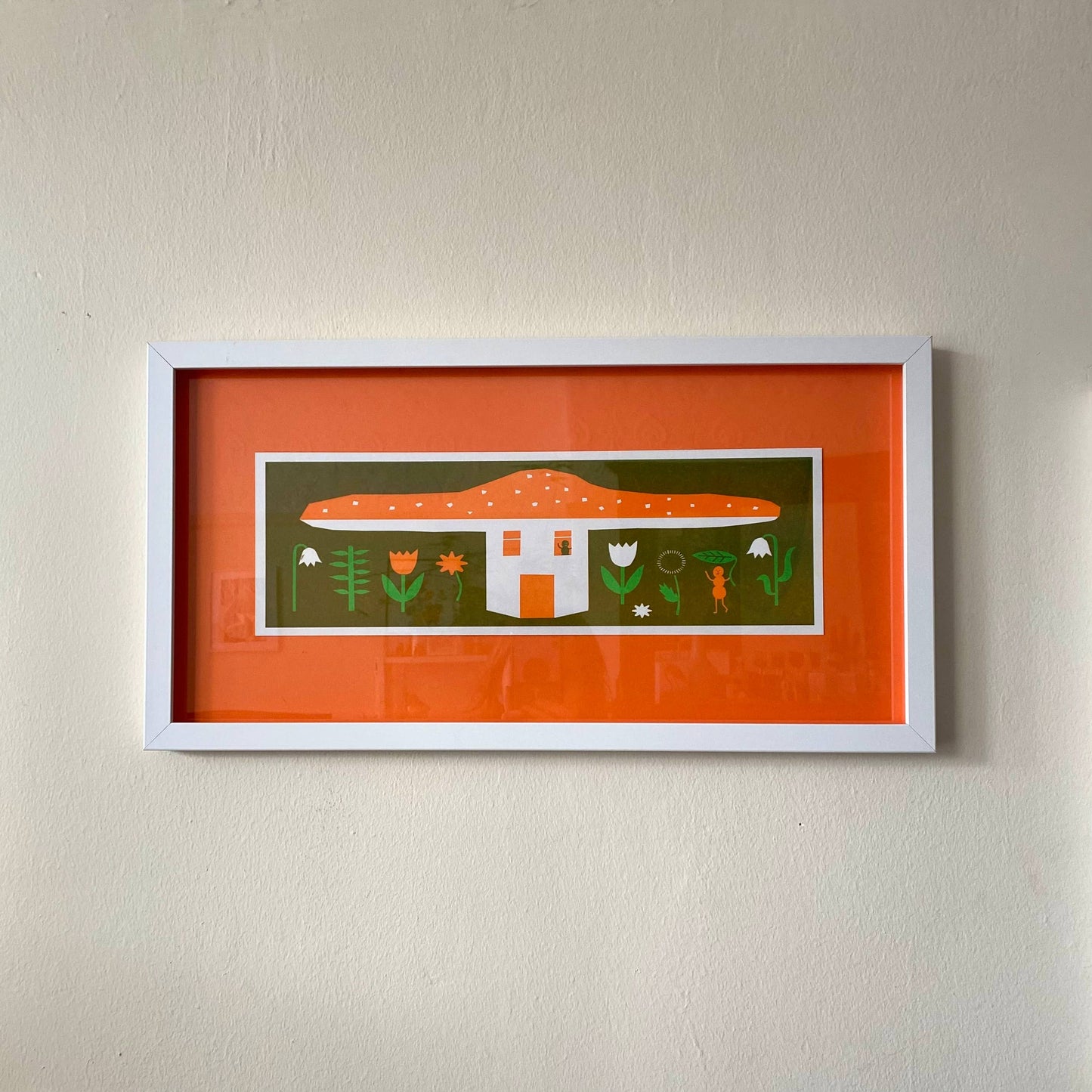Long 'Mushroom House' Risograph Print