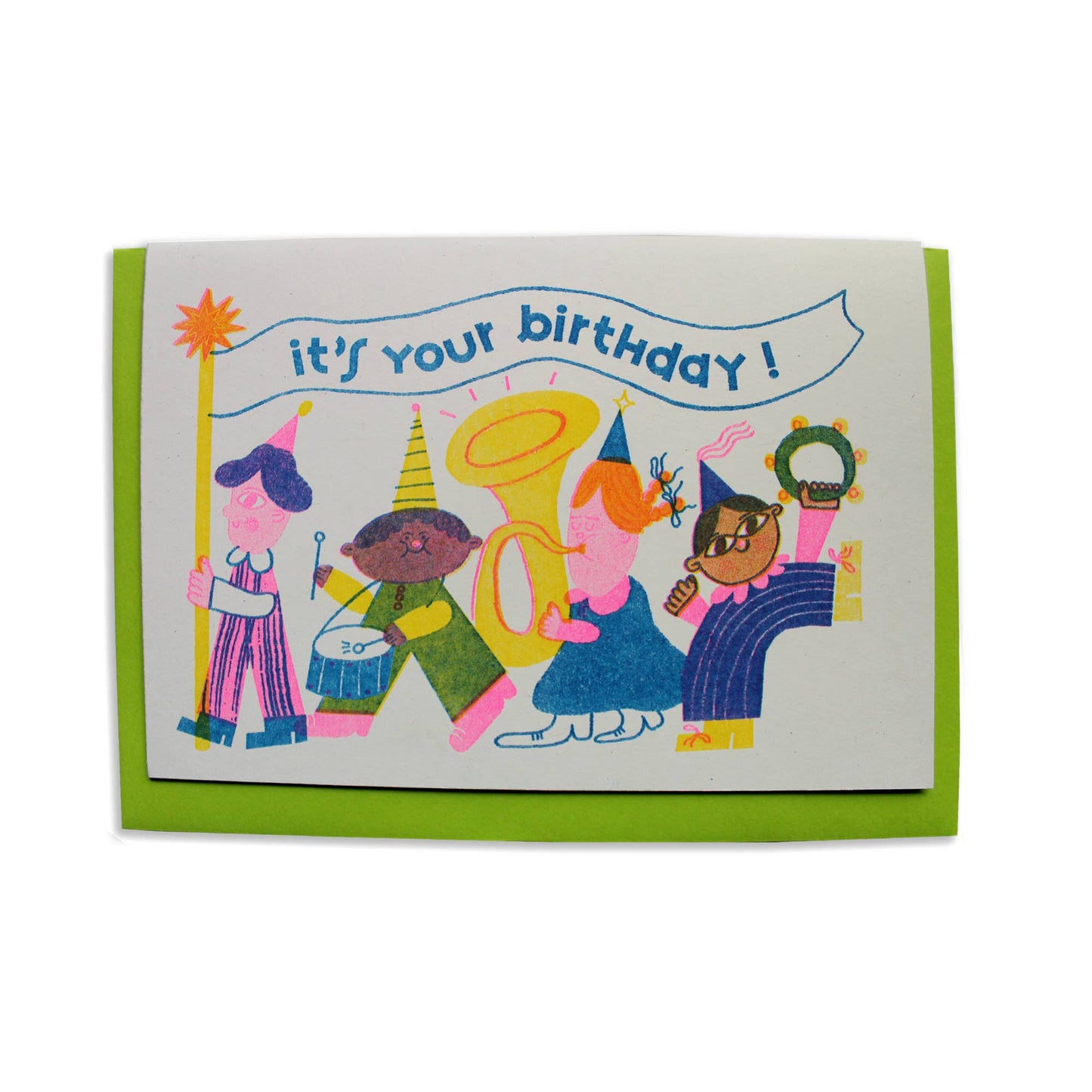 Birthday Parade - A6 Riso Greetings Card  
