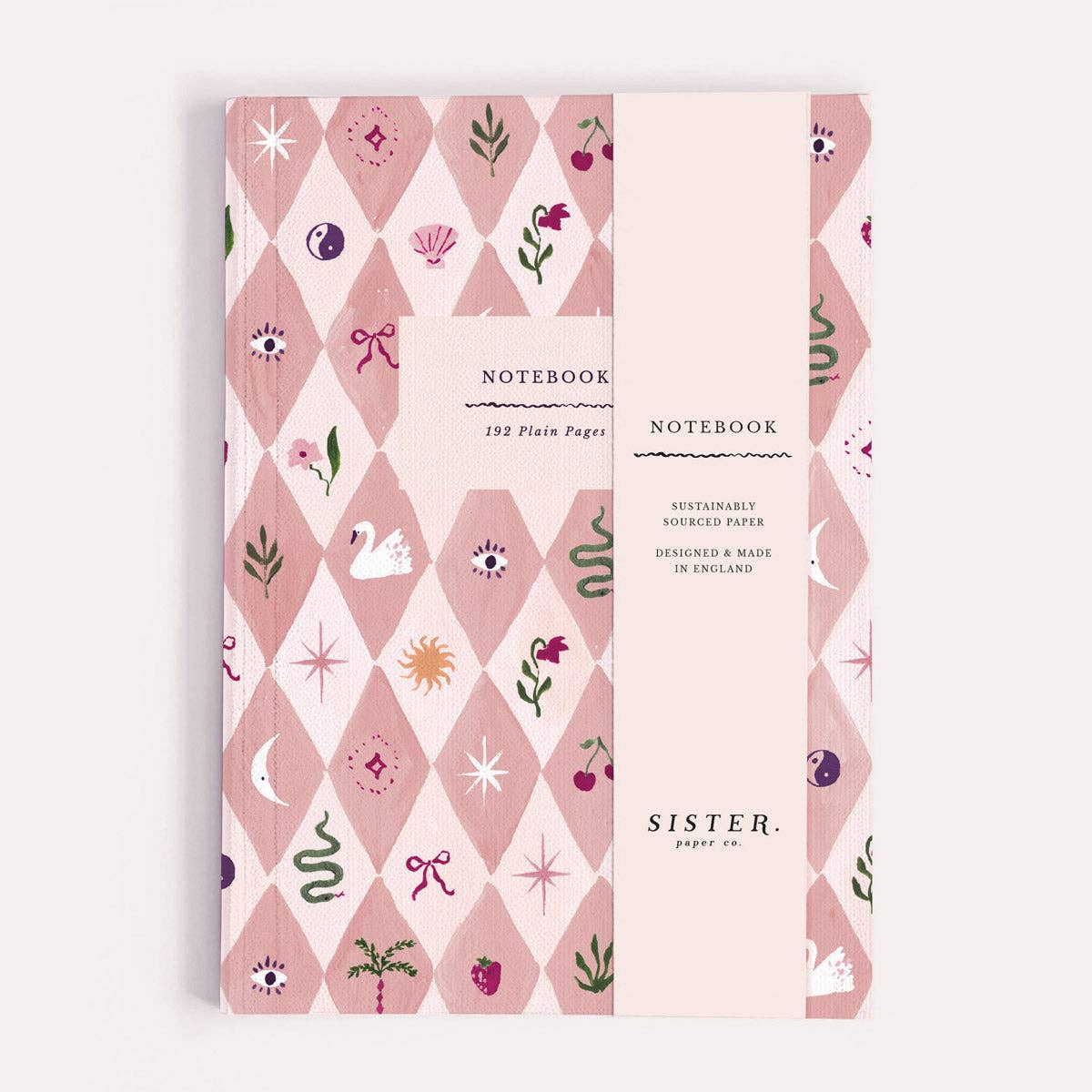 Blush Harlequin Notebook | Plain Page Journal | Notebooks
