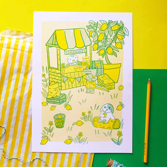 Lemonade Stand Riso Print