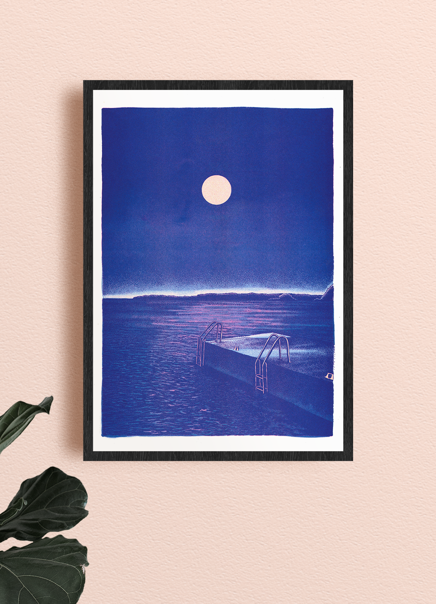 Midnight Swim A3 Print
