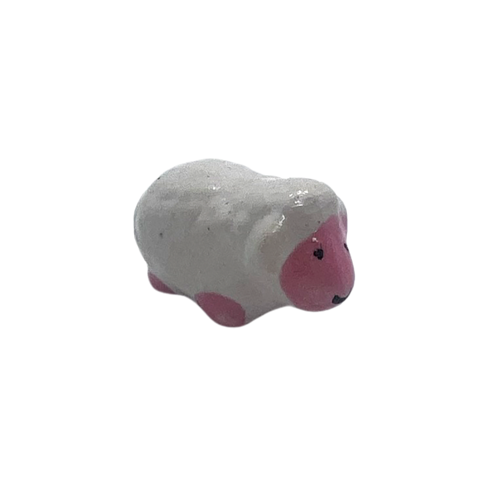 Mini Ceramic Figurines, Assorted Colour, Approx. 2cm: Sheep (#26)