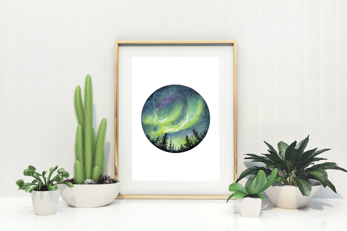 Northern Lights Giclée Watercolour Art Print: A3 (29.7 x 42cm)