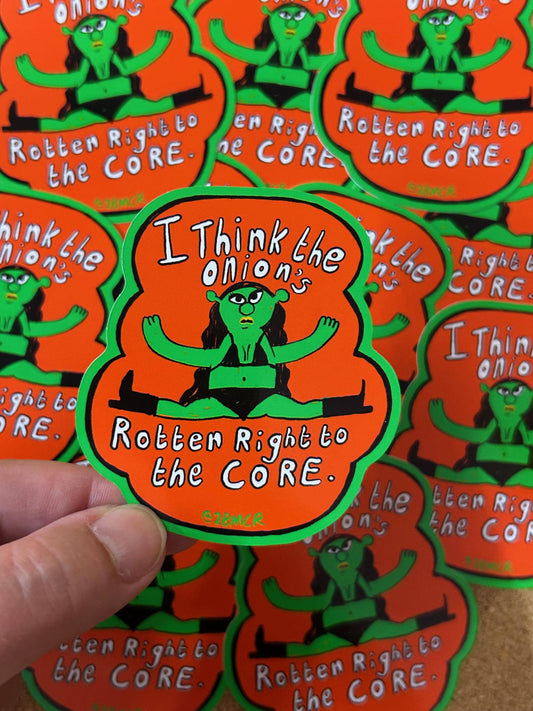 The Onion's Rotten Ogre Core Brat Vinyl Sticker 7x8cm