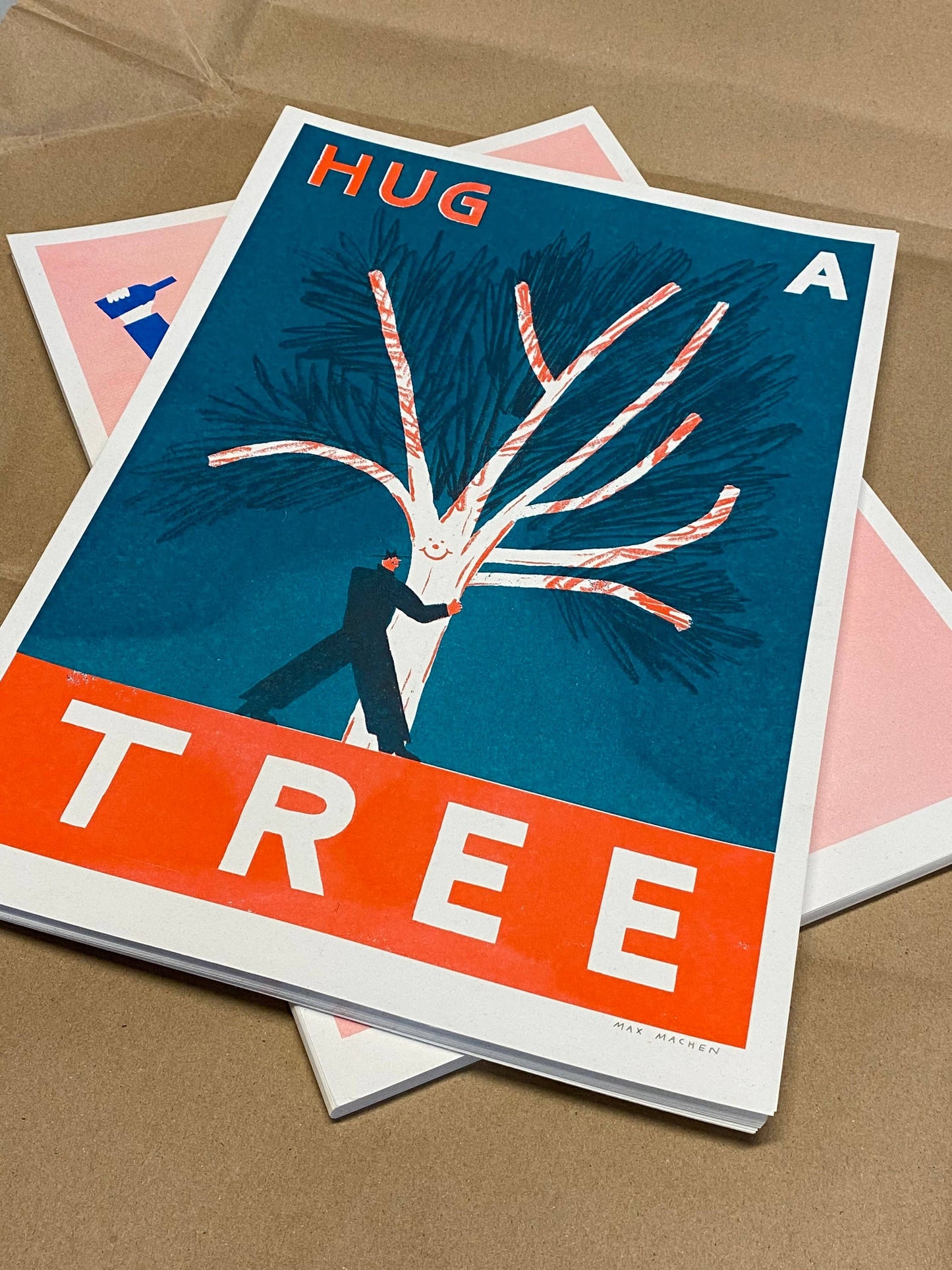 Hug a Tree riso print (A3)