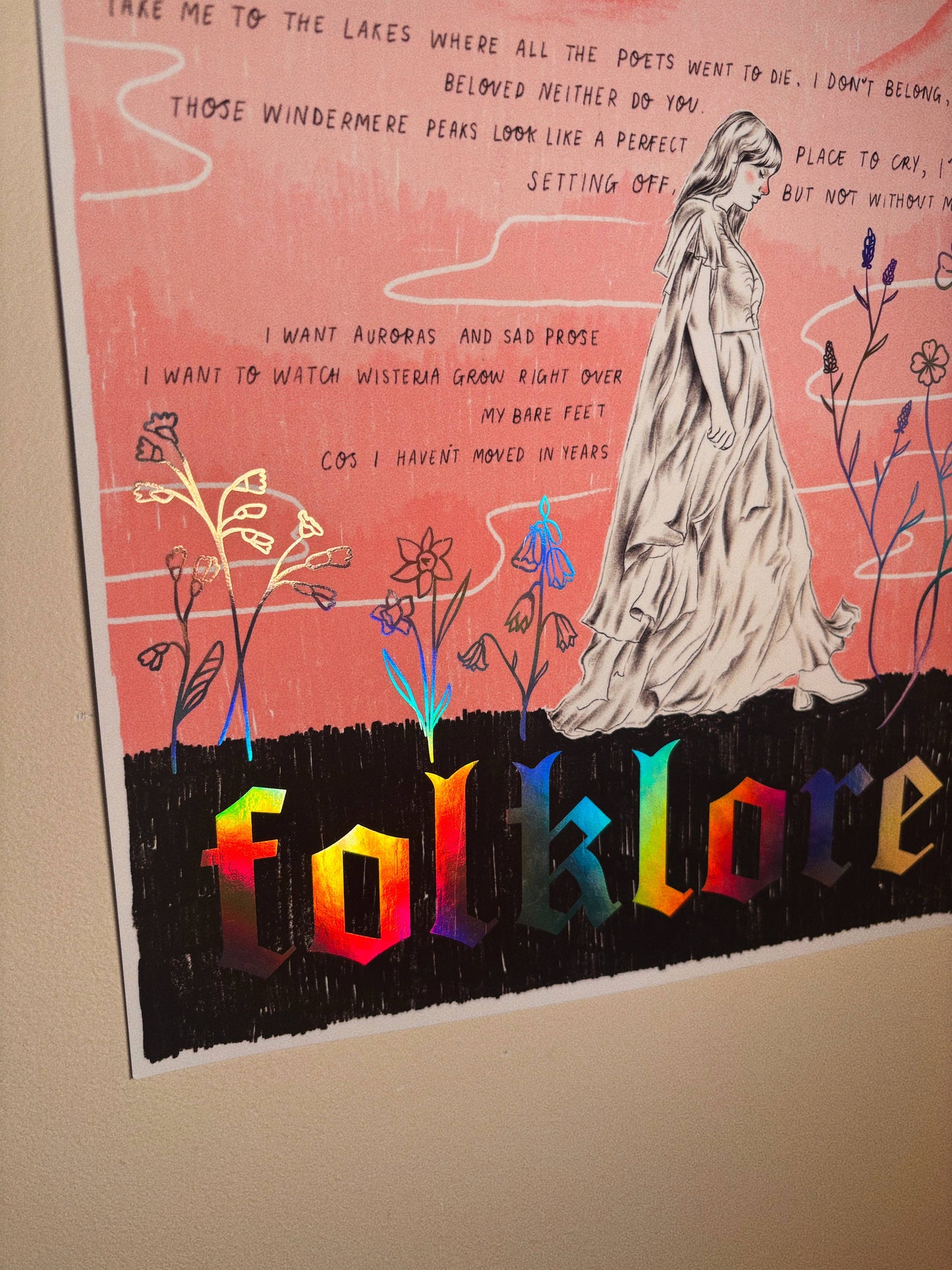 Taylor Swift Lakes  A4 Holographic Art Print