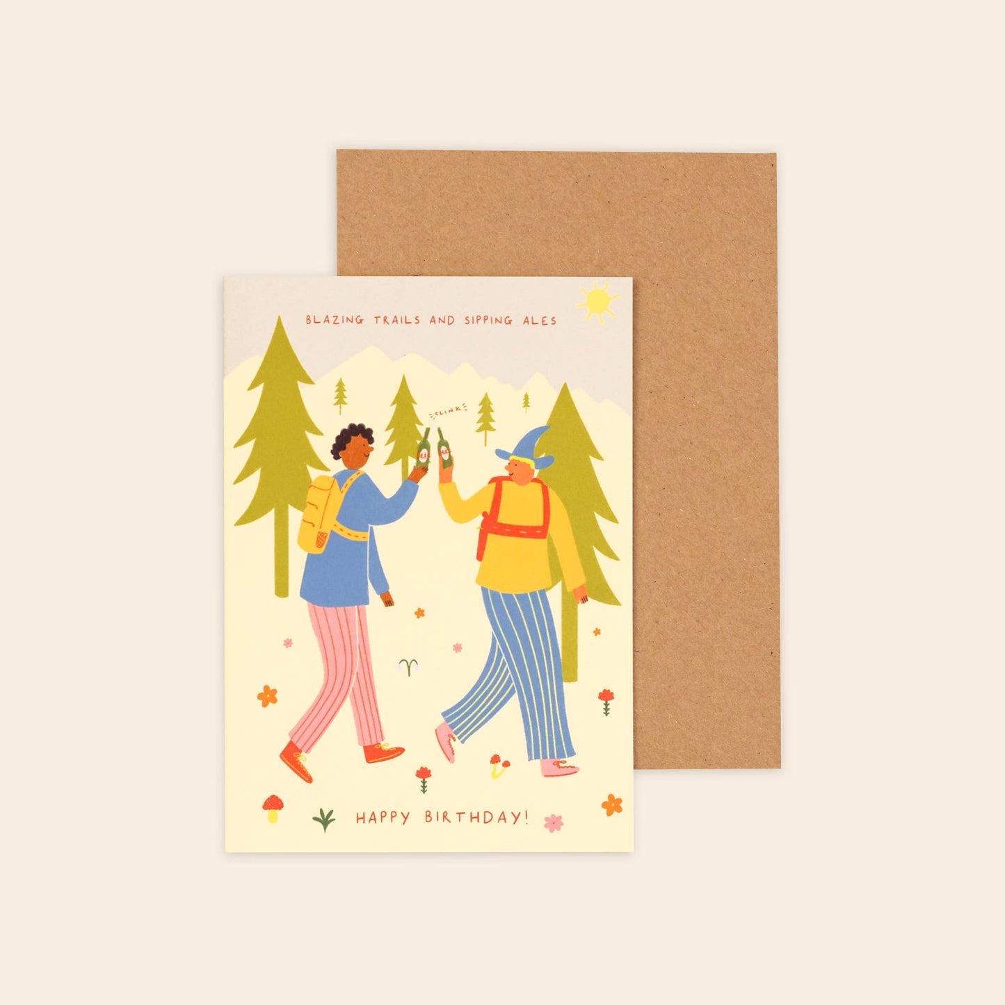 Blazing Trails, Sipping Ales Birthday Card