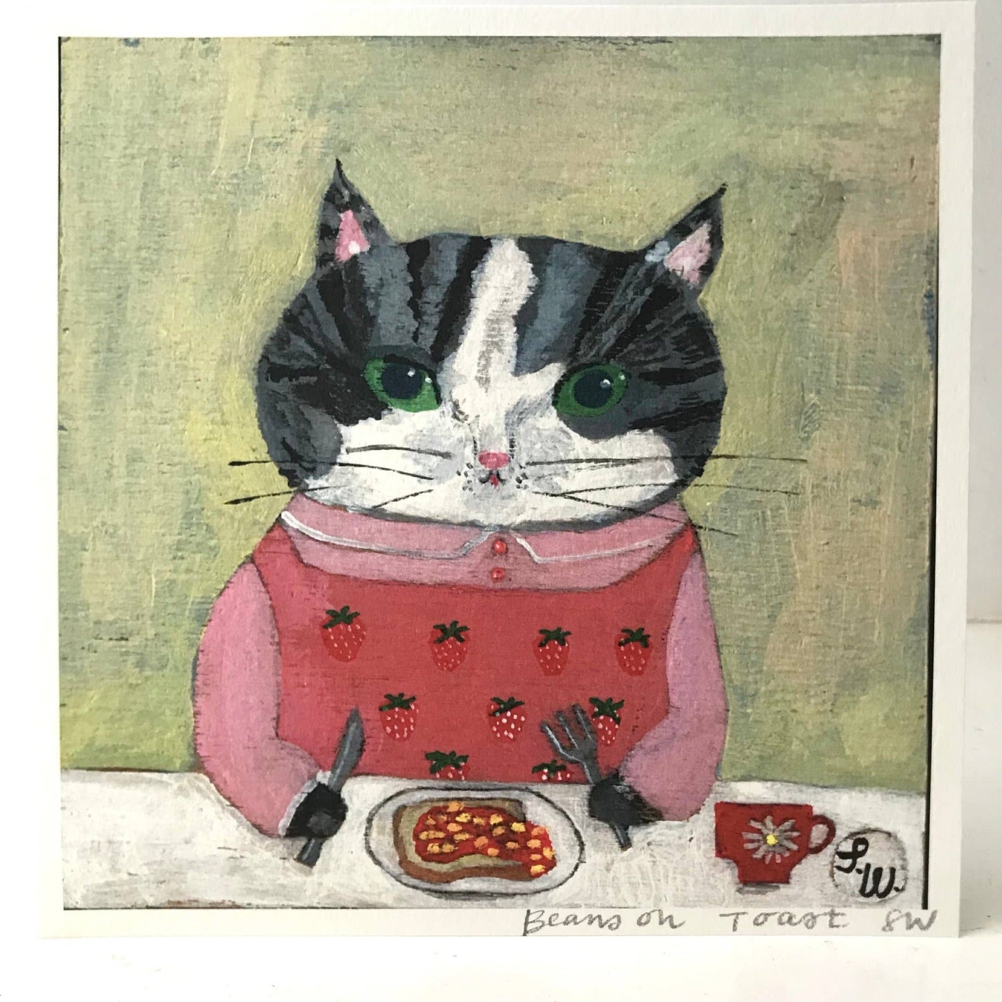 Small square art print-beans on toast