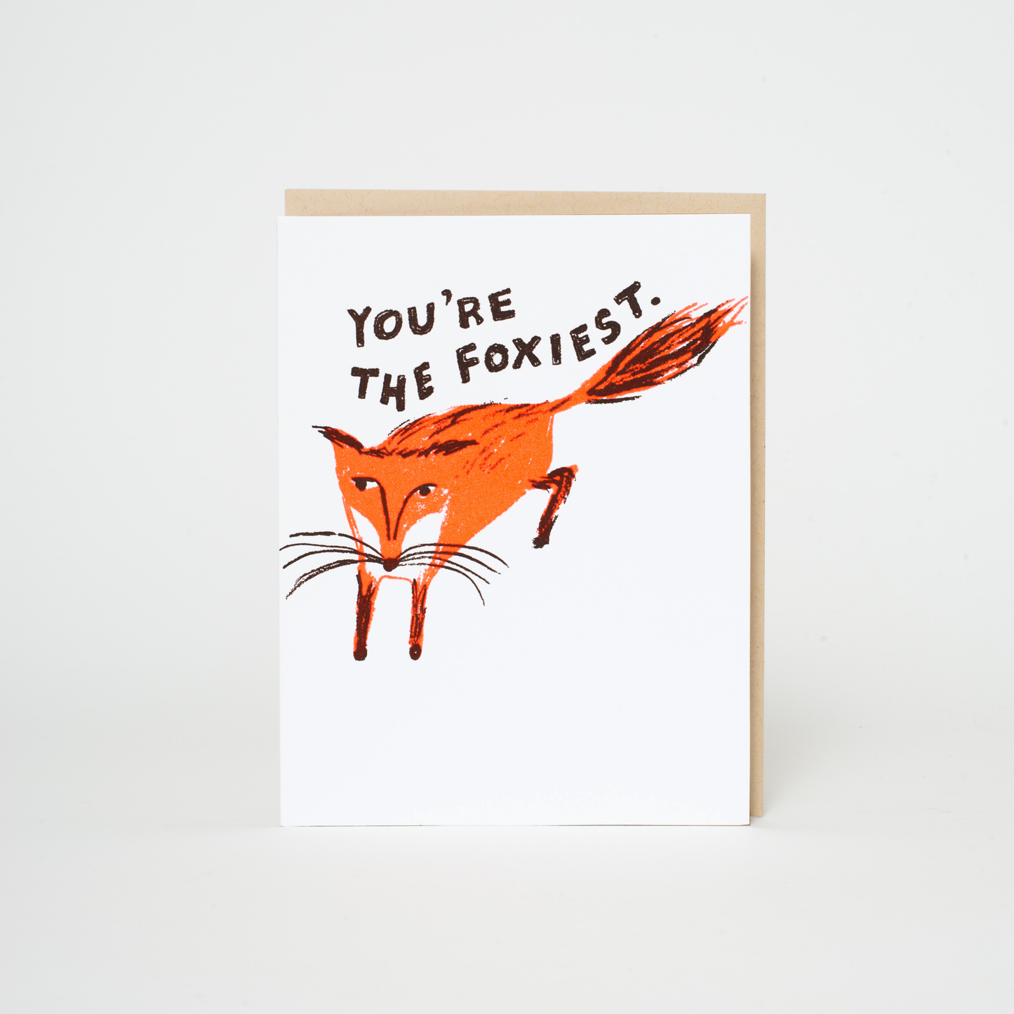 Foxiest Fox Funny Love Letterpress Greeting Card