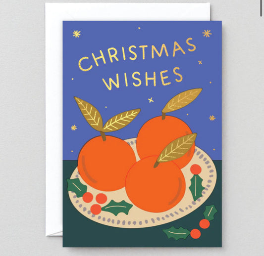 Orange Christmas Wishes Card