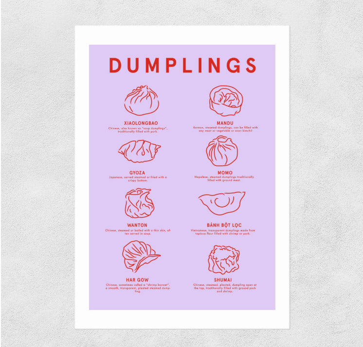 Dumplings A3 Art Print