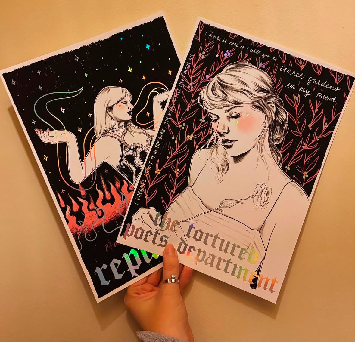 The Tortured Poets Department Holographic Taylor Swift A4
