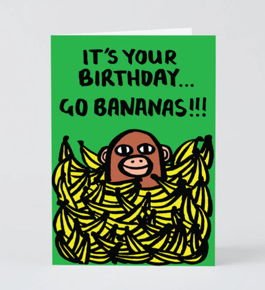 Go Bananas Monkey Birthday Card