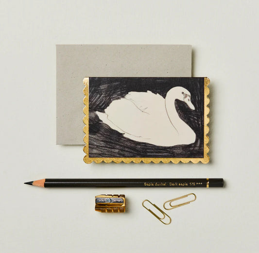 Swan Sun Golden Mini Card