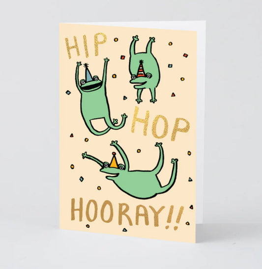 Hip Hop Hooray Frog Birthday Card