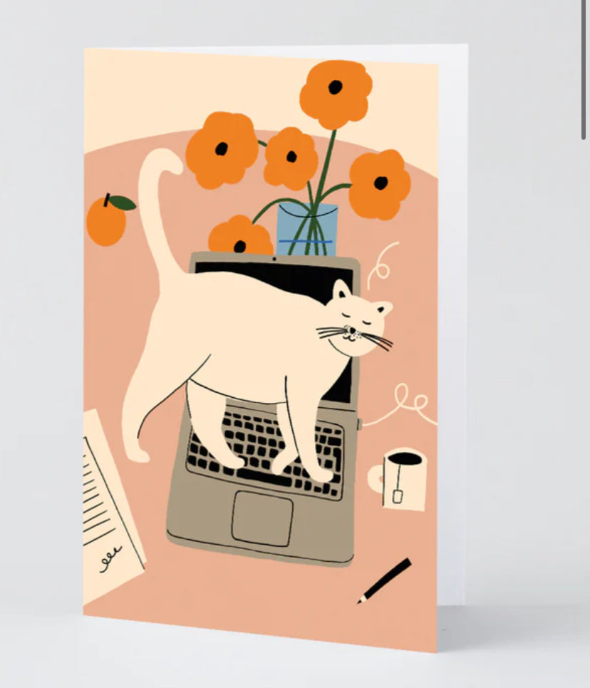 Working Cat Art Card