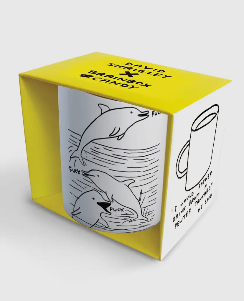 Dolphin Saying Fuck David Shrigley Mug