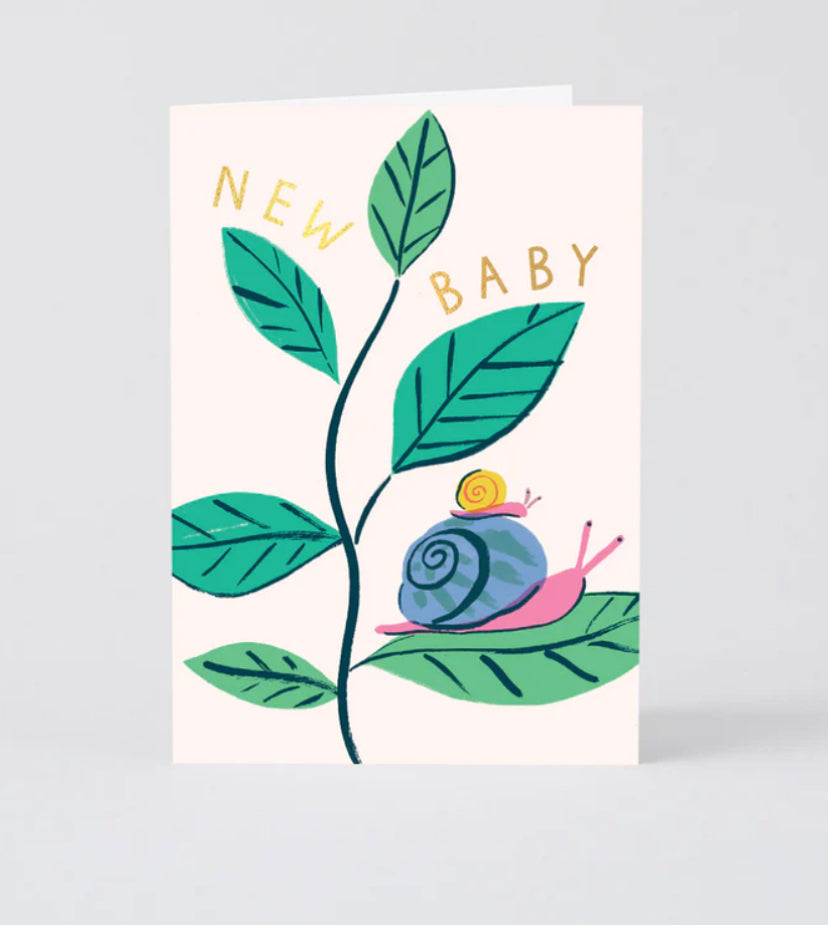 Snail Family New Baby Card