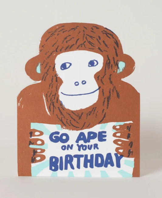 Ape Die-Cut Birthday Card