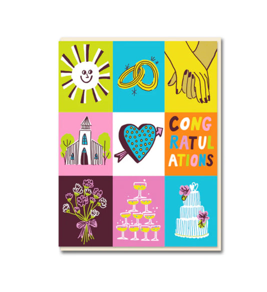 Colourful Wedding Congratulations Card