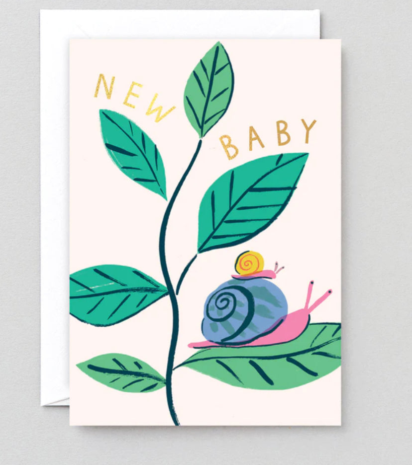Snail Family New Baby Card