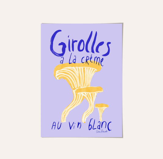 Girolles Mushrooms A3 Art Print
