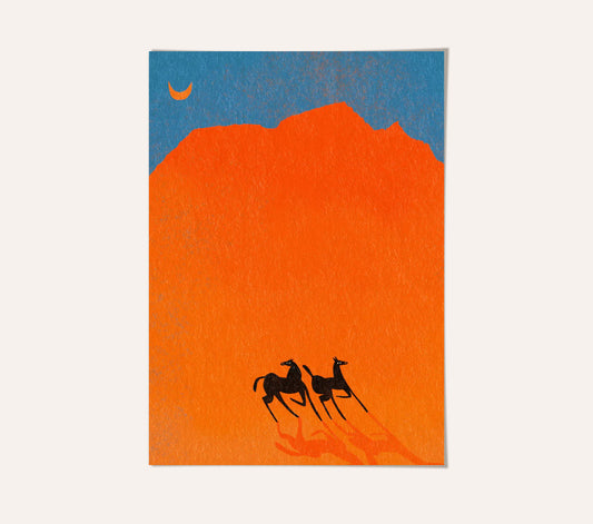 Horses of Wadi Rum A3 Art Print