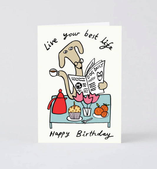 Live Your Best Life Dog Birthday Card