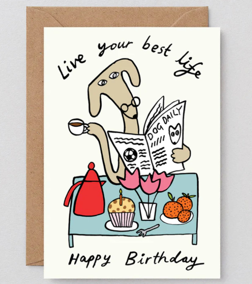 Live Your Best Life Dog Birthday Card