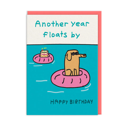 Another Year Floats By Dog Birthday Card