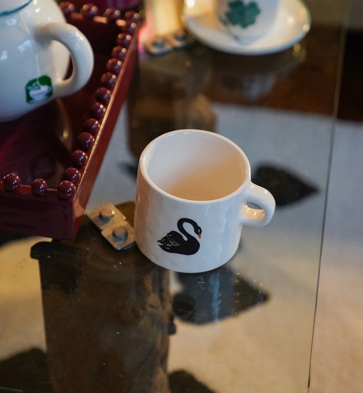 Black Swan Large Handpainted Mug
