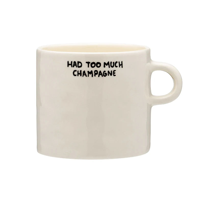 Too Much Champagne Large Handpainted Mug