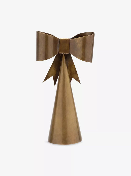 Brass Bow Ribbon Christmas Tree Topper Decoration