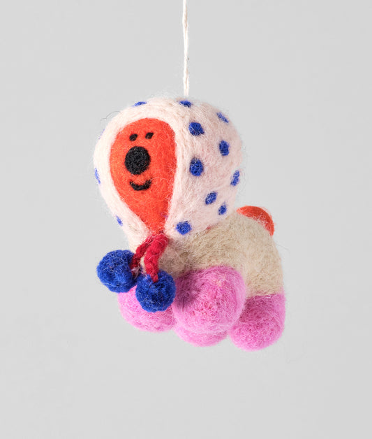 Pom-Pom Dog Felt Christmas Decoration