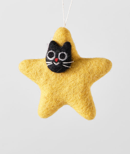 Twinkly Heaven Cat Felt Christmas Decoration