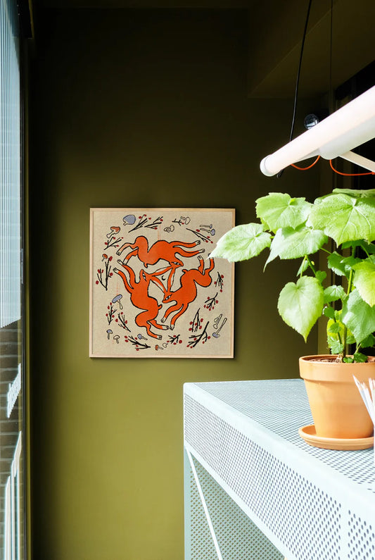 Folk Hares XL Art Print