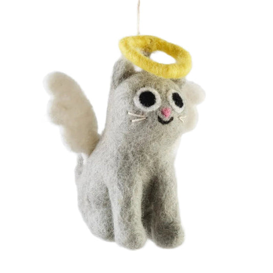 Angel Cat Felt Christmas Decoration