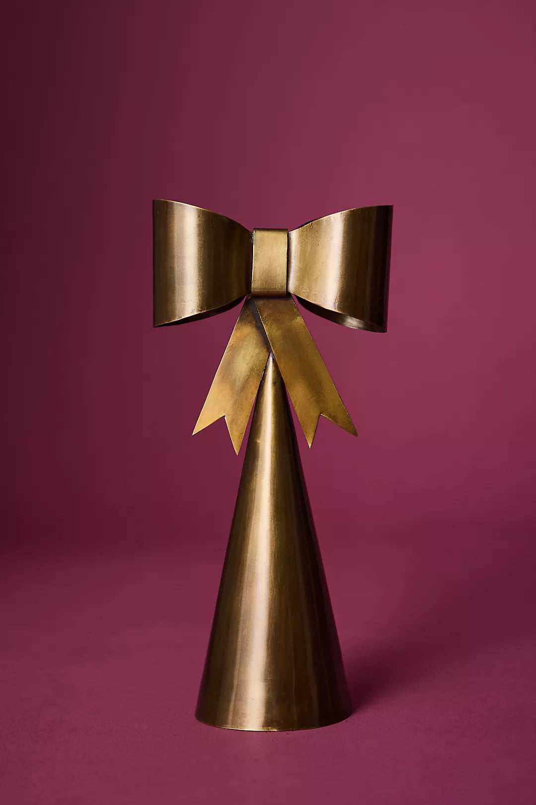 Brass Bow Ribbon Christmas Tree Topper Decoration