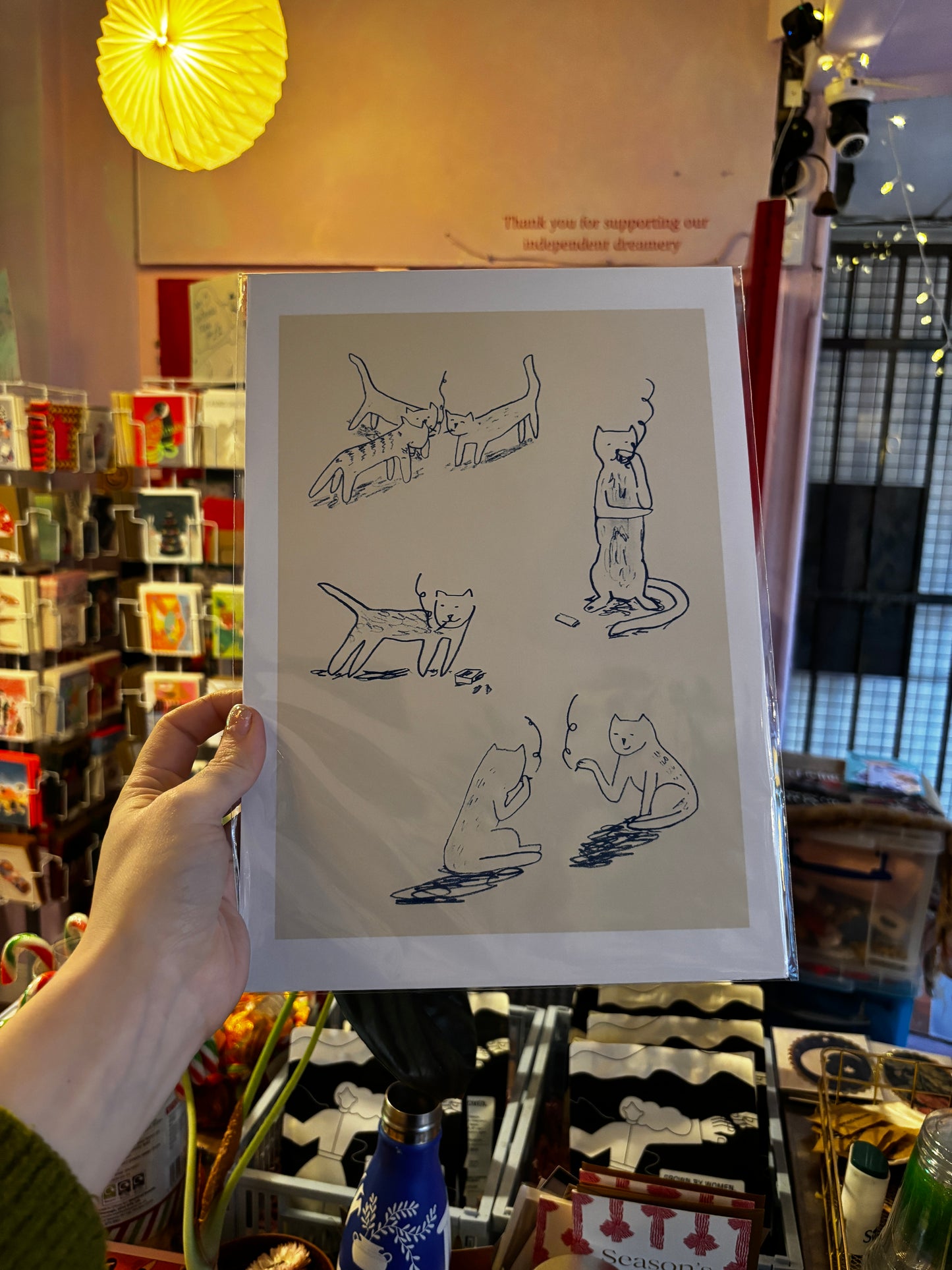 'Smoking Cats' Animal Funny Art Print: A4
