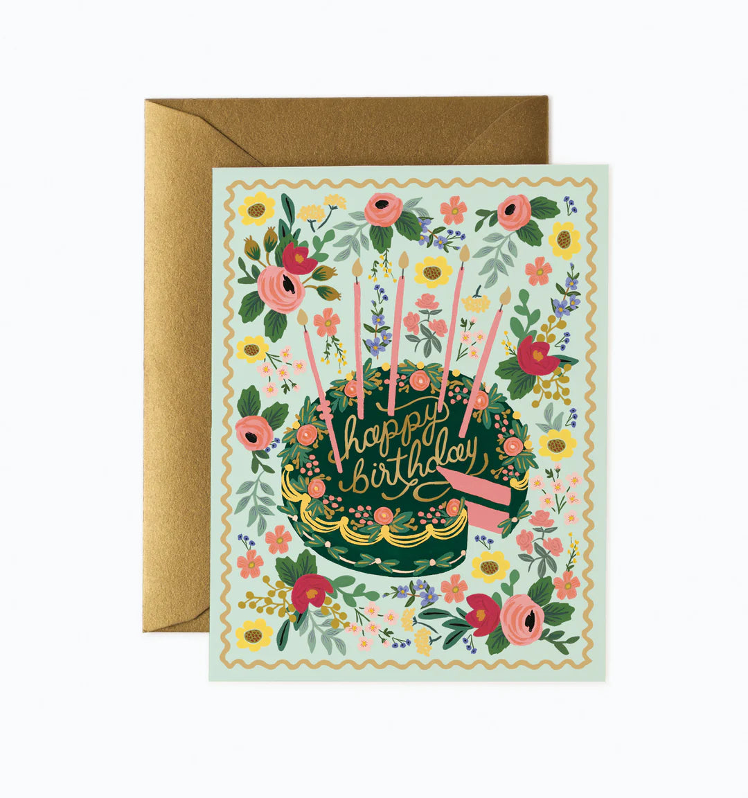 Floral Birthday Cake Card