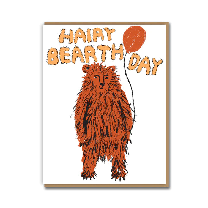 Hairy Birthday Bear Card
